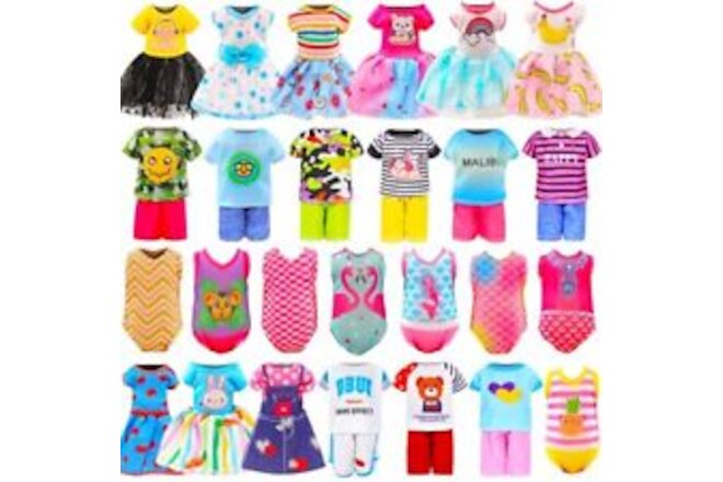 15 Set 5.3 Inch Doll Clothes 5 Outfit 5 Dresses 5 Swimsuits for 4-6 Inch Girl...