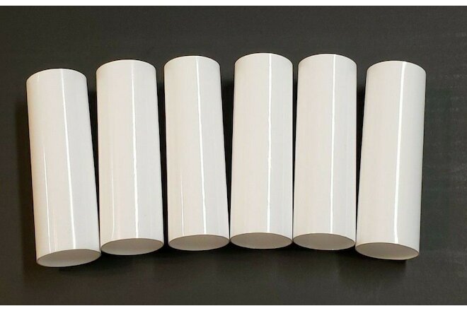 SET OF 6 - 4" WHITE PLASTIC EDISON STANDARD SOCKET CANDLE COVERS 1 1/4" 50260JQ