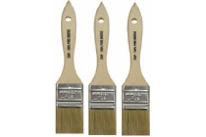 Paint Brushes 1-1/2" Chip Utility Brush White Bristle Plain Wood 3-PACK