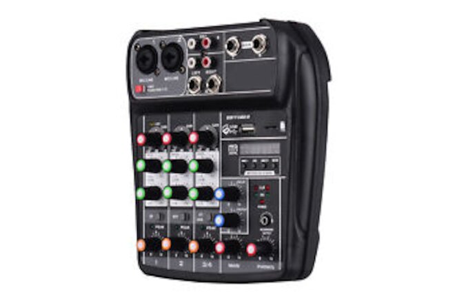 4-Channel Mini Audio Mixer BT USB DJ Sound Mixing Console Amplifier Studio M8W5