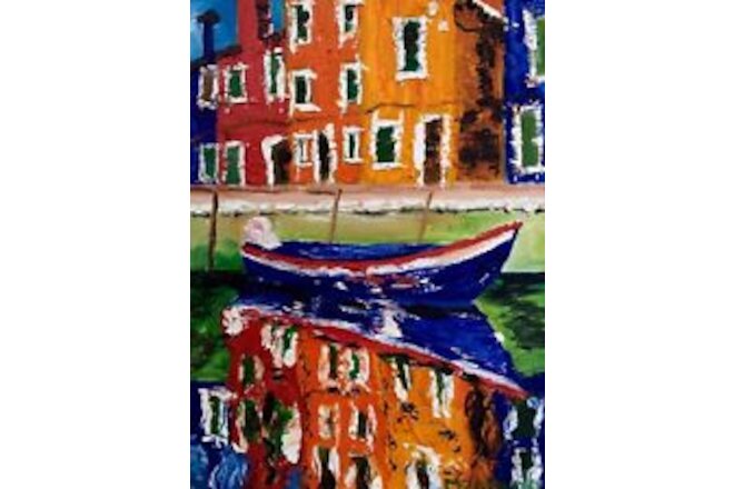 Burano boat reflections  by Inna Montano Open Edition Fne Art prints Italy 