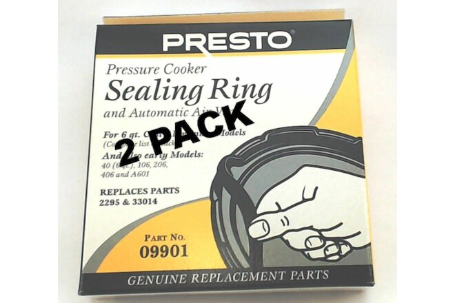 2 Pk, Presto Pressure Cooker Sealing Ring Gasket For 6 Qt, 09901
