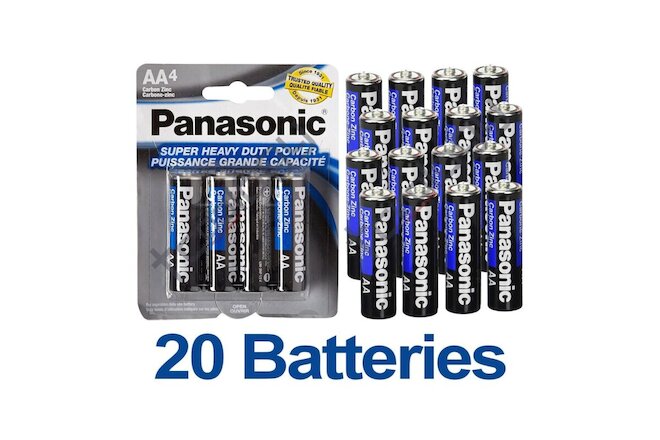 20x Panasonic AA Batteries Super Heavy Duty Power Carbon Zinc Battery Exp03/2025