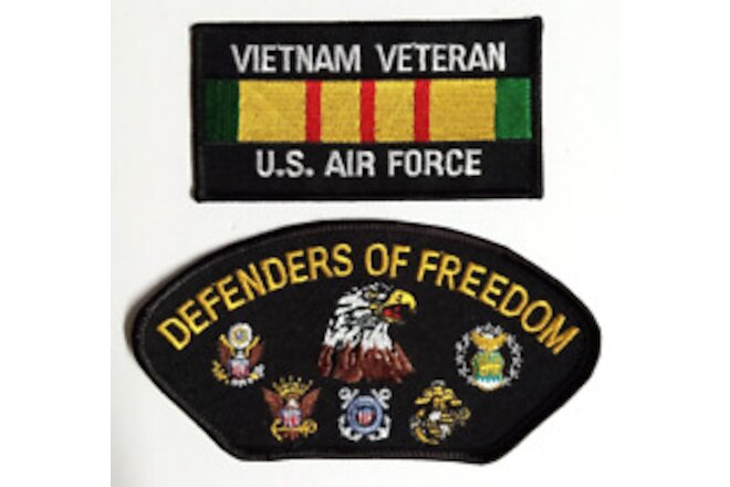 Vietnam Veteran Air Force Defenders Military Embroidered Patch Lot (Qty 2) NEW