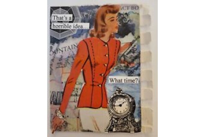 Collage Art Card ACEO ATC Original Vintage Pic 1939 McCall's Snarky Women Time