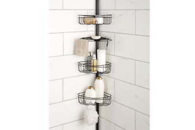 Mainstays 3-Shelf Tension Pole Shower Caddy, Oil-Rubbed Bronze