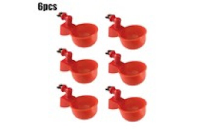 6Pack Automatic Water Cups Poultry Drinker Waterer Chicken Duck Quail Drinking