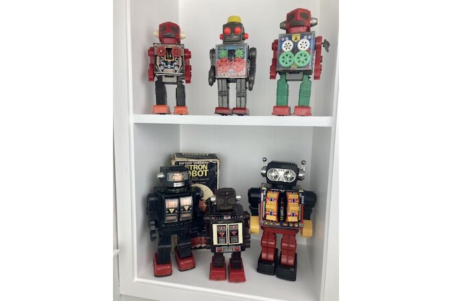 Lot Of 6 - Vintage 1st/2nd/3rd Generation Horikawa Tin/Plastic Robots Japan Toy