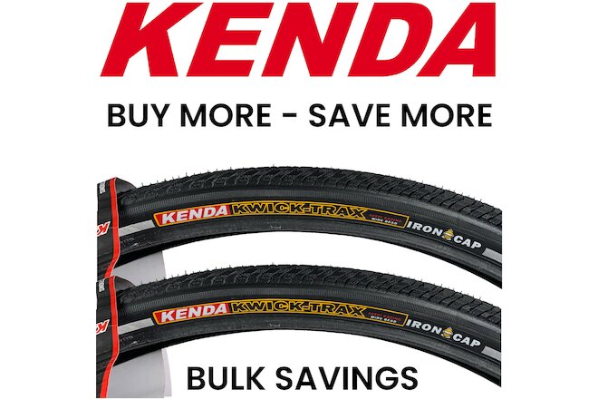 2PAK Kenda Kwick Trax 700 x 35c Road Hybrid Bike Tires Anti Puncture Reflective