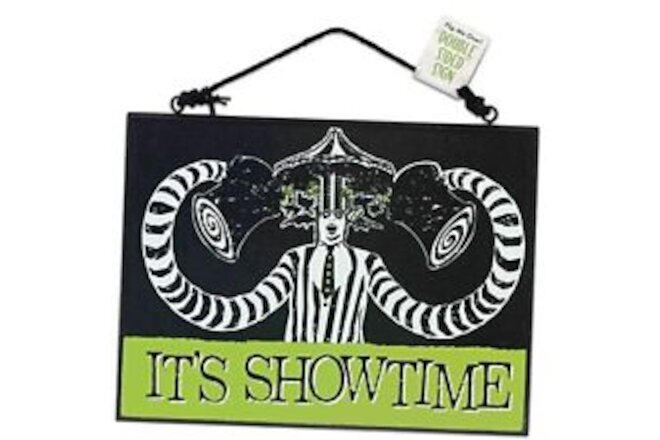 Open Road Brands Beetlejuice It's Showtime Double-Sided Hanging Sign - Green