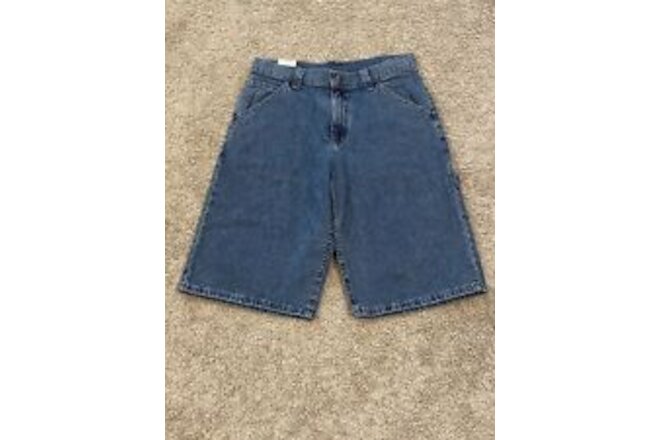 Vintage Lee Carpenter Jean Shorts Boys Kids Size 32 Husky Blue (18-19)