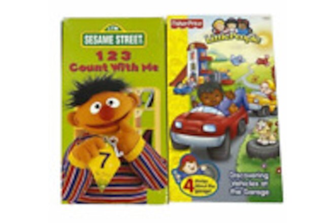 Sesame Street 1 2 3 Count With Me (VHS, 1997) Muppets & Little People TAPES 2 pk