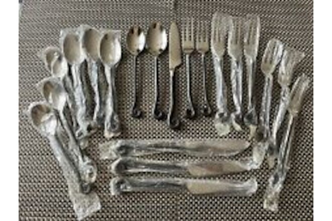 New 20 Pc Gourmet Settings TREBLE CLEF Flatware For 4 Knife Spoon Fork