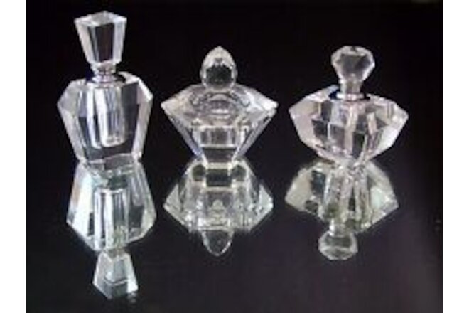 3 Perfume Bottles Torre & Tagus Glass Vanity Gift Set Allure Miniature