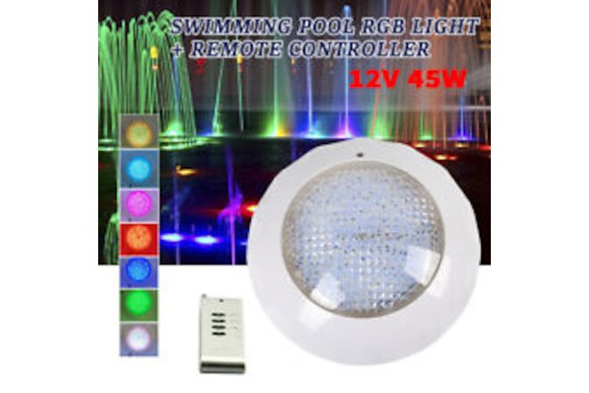 120V 45W /120V 35V Swimming Pool RGB LED Light Underwater Lamp + Remote IP68