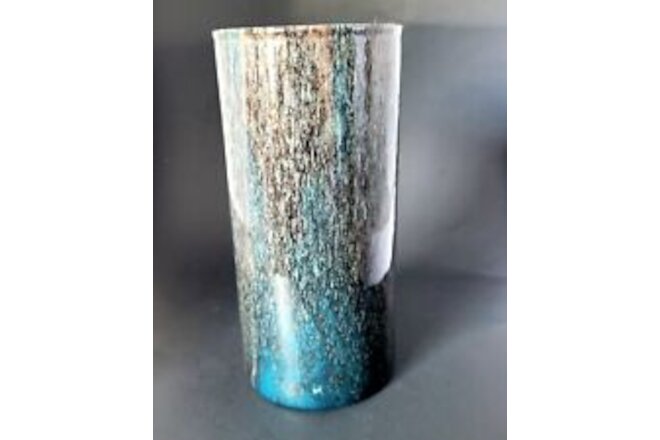 Original Fluid Art Abstract Glass Vase, Hand Painted, Home Decor, One Of A Kind