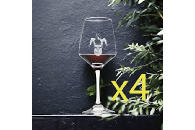 Wine Glasses x4 Premium 12 Oz Personalize NEW