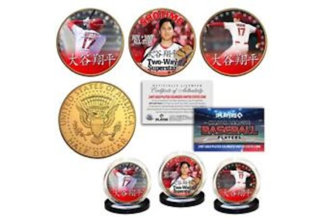 SHOHEI OHTANI Shotime Licensed 24K Gold JFK Half Dollar 3-Coin Japanese Version