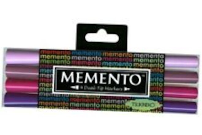 Tsukineko 4-Pack Dual-Ended Fade-Resistant and Water-Based Memento Markers,