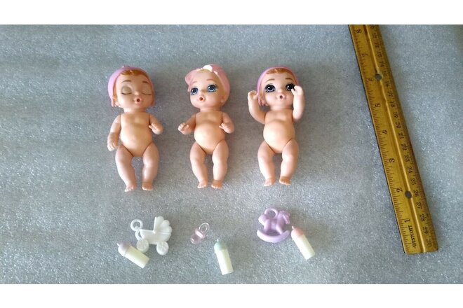 Zapf Mini Baby Born Surprise Doll Toy Figure LOT OF 3 & Accessories