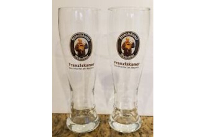 (2×) Franziskaner Weissbier Munchen Munich Germany Weizen Beer Glass 0.5L Pisner