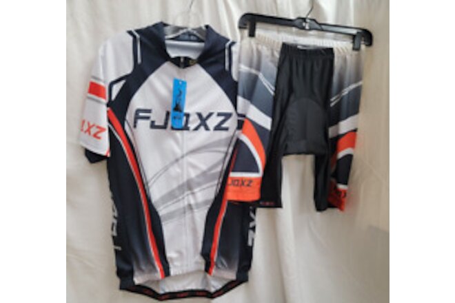 FJQXZ Mens Cycling Jersey/Shorts Set Sz XL Pockets, Reflective strip