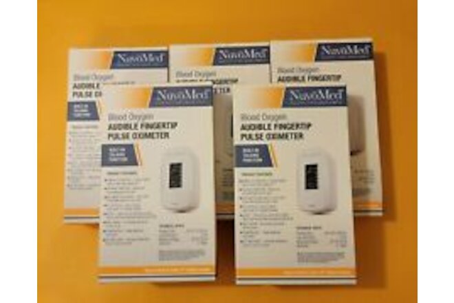 Nuvomed Audible Fingertip Pulse Oximeter NEW SEALED Lot Of 5