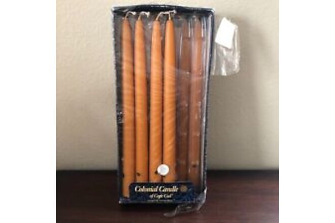 Vintage New Colonial Candles Cape Cod Set of 10 Ember Orange 12 inch