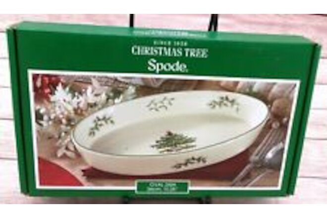 Spode Christmas Tree Oval Dish 10.25" Serving Bowl Holiday Dinnerware Tableware