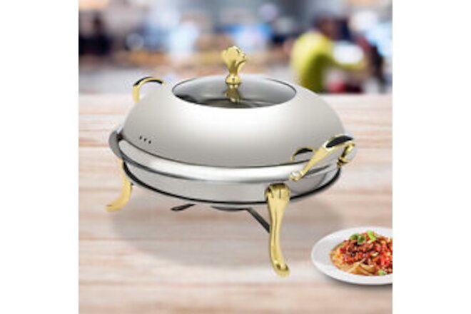 Stainless Steel Chafer Chafing Dish Set Buffet Catering Food Warmer & Lid Gold