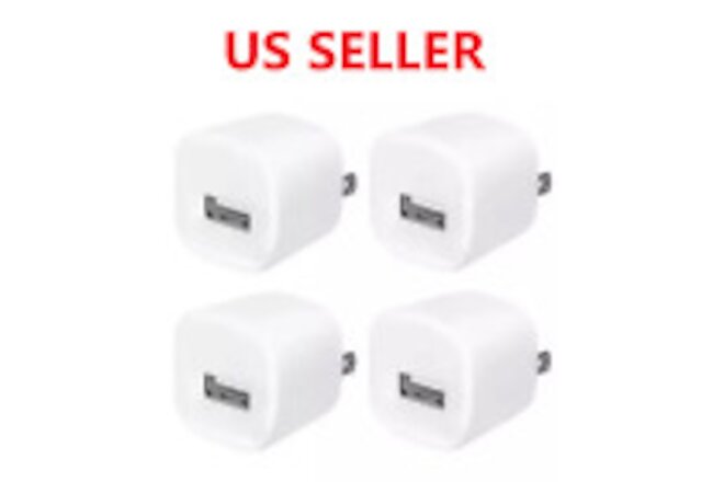 4x White 1A USB Power Adapter AC Home Wall Charger US Plug FOR iPhone 5 6 7 8