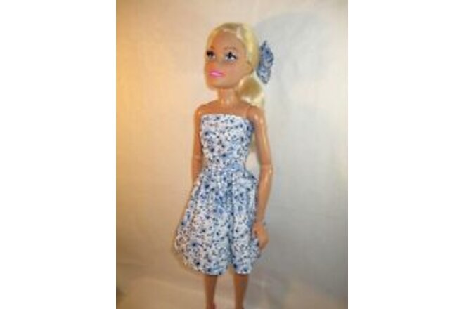 Handmade By Me Dress and Bow, Made to Fit Barbie Best Fashion Friend 28" doll.