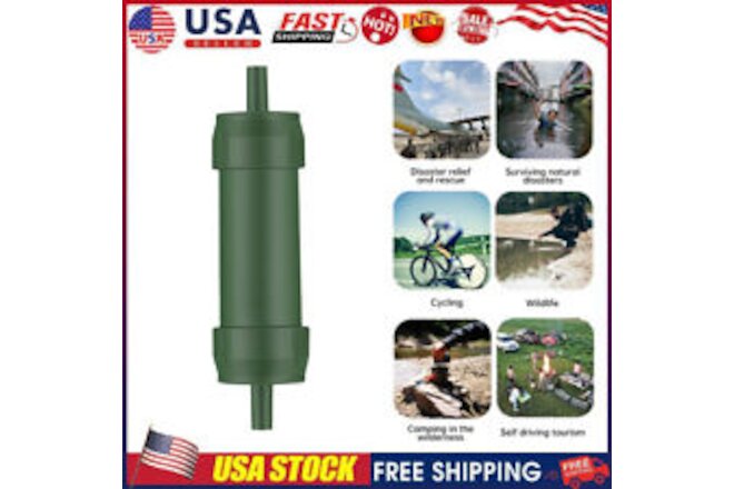 Water Filter Bottle Straw Purifier Outdoor Camping Hiking Backpacking Emergency