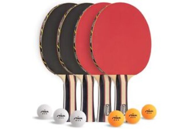 Performance 4 Player Ping Pong Paddle Set of 4 – Table Tennis Rackets, 6 – 3 ...