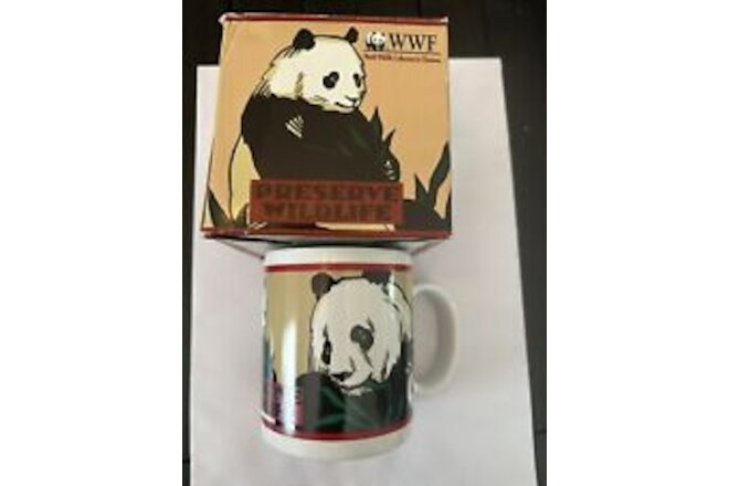 Vintage World Wildlife Fund Panda Coffee Mug 1992