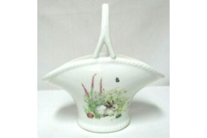 Grace's Teaware Ceramic Basket Bunny Rabbit In The Garden Easter Décor NEW