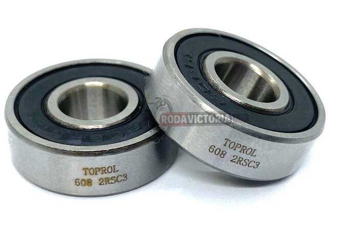 2 x 608-2RS Ball Bearing 22mm x 8mm x 7mm 608RS NEW  Free SAME DAY Shipping !!!