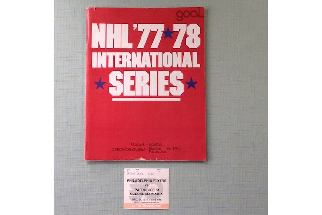 Goal Magazine WITH GAME TICKET NHL 1977-78 International Series Program RARE