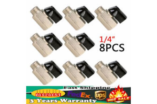 8x Carpet Cleaning 1/4" Shut-Off Valve Fit Hoses Wand Corrosion Resistant Brass