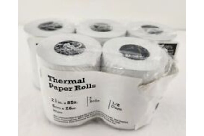5 Pack Thermal Electronic Paper Rolls 2 1/4" x 85' POS Printer Paper  1/2 Core