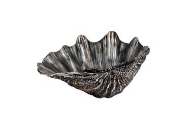 Clam Shell Bowl Decor, Rustic Iron Black Color Style, Hand Cast Sea Shell Sta...