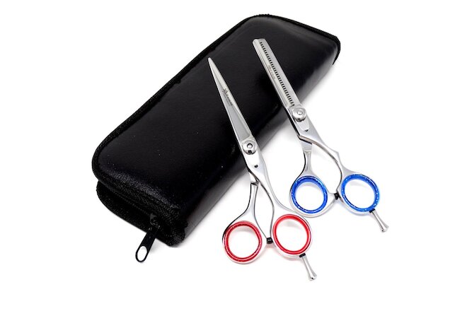 2 Pack Razor Edge Barber Professional Hair Cutting+Thinning Scissors Shears 5.5"