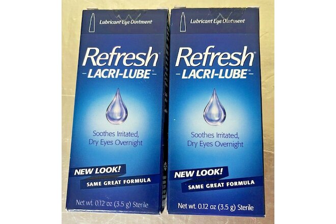 2-Pack REFRESH Lacri-lube, In Sealed,0.12 oz (3.5 g). Exp 04/2023. Free Shipping