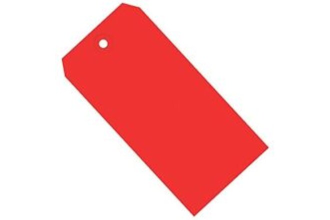Shipping Tags, 4 1/4" x 2 1/8", 13 Pt, with Reinforced Eyelet, to Identify Red