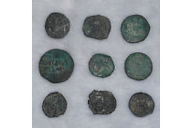 Lot Sale 9 Ancient Sassanid Sasanian & Islamic Mix Bronze & Mix Silver Coins