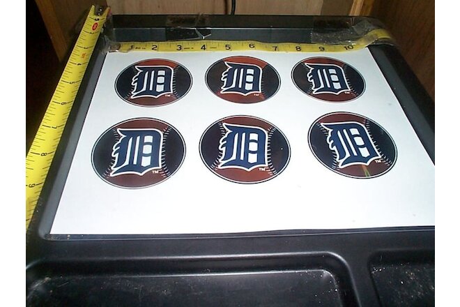 6 baseball logo stickers MLB Detroit Tigers