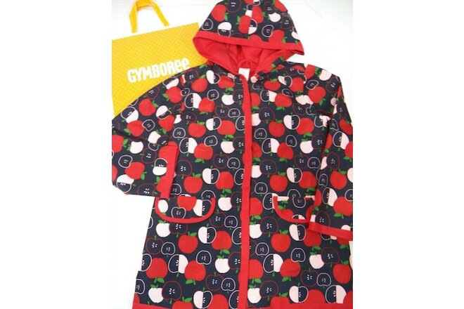 ~Gymboree~ Girls Size Small 5 6 PREP SCHOOL Apple Raincoat Rain Jacket