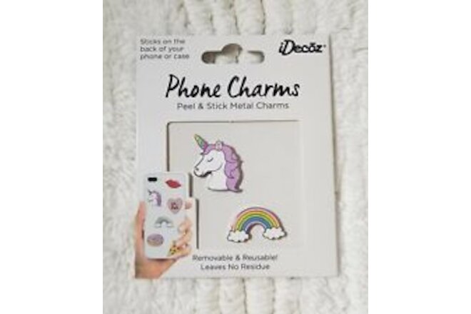 Phone Charms for Phone or Case Trendy Peel n’ Stick Metal Removable & Reusable