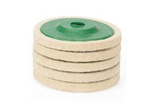 ANCIR 5 Pack 4 Inch Round Wool Felt Disc Wheel Pad, for 100 Angle 5 pack