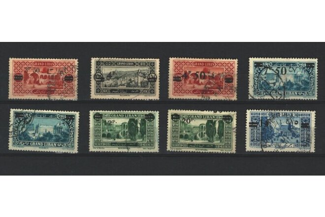 Liban  French colonies Postal USED Set of  Overprinted STAMPS LOT ( Leb 62)